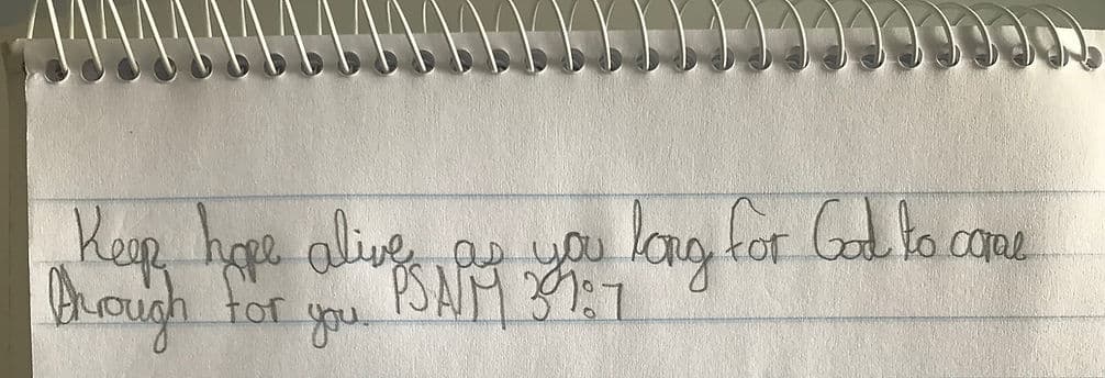 Kiara's handwritten Psalm 37:7